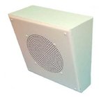 Quam SYSTEM-3/VC 8" Slanted Square Surface Wall-Mount Speaker, 25V/70V Volume Control, White Powder Finish