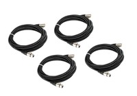 Cable, XLR to XLR 25ft Black 4-Pack