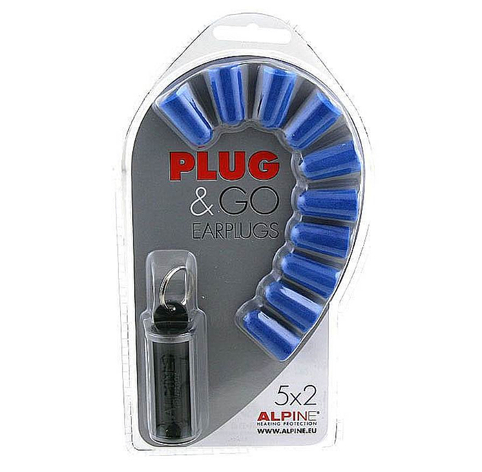 Alpine Hearing Protection PLUGNGO Plug&Go 5-Pair Pack Of Basic Noise-Cancelling Disposable Ear Plugs