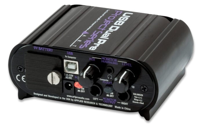 ART USB-DUAL-PRE-PROJECT USB Dual Pre PS Project Series 2-Channel USB Microphone Preamp