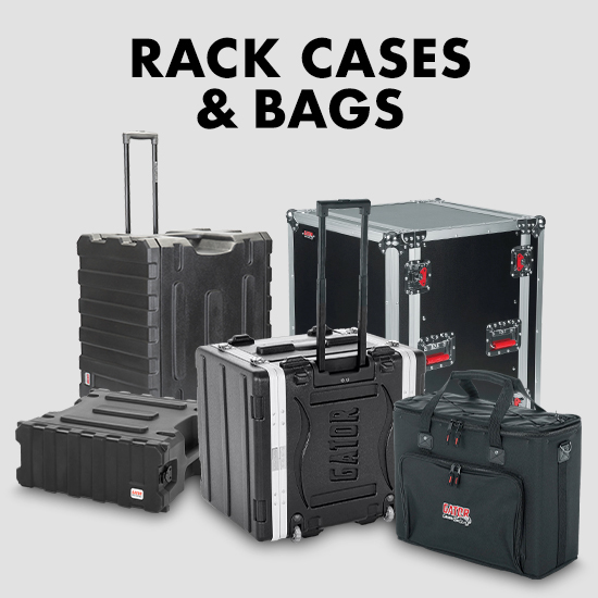 Three Gator Rack Cases, a Flight Rack Case and a Padded Bag