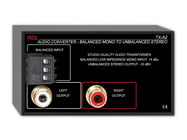 RDL TX-A2 Audio Converter, Balanced to Unbalanced, Terminals, Dual-RCA