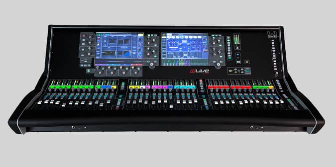 A front view of the dLive S7000; the largest, dual touchscreen control surface in Allen & Heath’s dLive family.