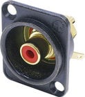 Neutrik NF2D-B-2 D Series RCA Jack with Red Isolation Washer, Black Housing