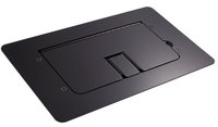 Mystery Electronics FMCA2200 Black Flat-Trimming Steel Floor Box with Cable Slots, WITHOUT Inserts