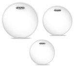 Evans ETP-HYDGL-F 3-Pack of Hydraulic Glass Fusion Tom Tom Drumheads: 10",12",14"