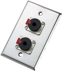 Neutrik 203P Single Gang Silver Wallplate with 2 1/4" TRS Connectors