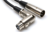 Hosa XFF-125 25' Right-Angle XLR3F to Straight XLR3M Cable