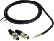 1.5' Excellines 1/8" TRS to Dual XLRF Cable