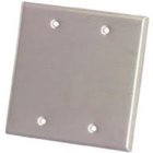 Dual Gang Blank Wallplate, Steel