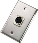 Neutrik 103F Single Gang Silver Wallplate with 1 XLRF Connecor