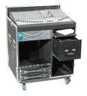 Grundorf T8-COMBO-S18B  18RU T8 Series Mixer/Rack Combo Case, Compartment, Casters, Black