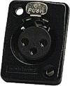 Whirlwind WC3FQMBKL XLRF Panel Mount Connector, Black