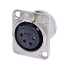 Neutrik NC4FD-L-1 D Series 4-pin XLRF Panel Receptacle with Solder Cups, Nickel