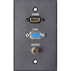My Custom Shop BRP-1213/BA  Board Room Series 1-Gang Wall Plate with HDMI/VGA& Mini Connectors