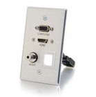 Cables To Go 39705  HDMI, VGA, 3.5mm Audio Pass Through Single Gang Wall Plate in Aluminum