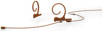 d:fine Dual Ear Omnidirectional Headset Microphone with Screw-On 4-Pin Hirose Connector and 110mm Long Boom Arm, Brown