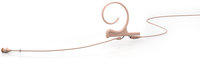 d:fine Single Ear Omnidirectional Headset Microphone with Screw-On 3-Pin Lemo Connector and 110mm Long Boom Arm, Beige