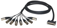 6.5 ft 25-Pin D-Sub to 8 Male XLR Breakout Cable