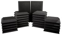 26-Piece Studio Bundle III - 2 Corner Bass Traps, 12 Beveled Wall Panels, 12 Beveled Wall Panels with Vinyl Coating