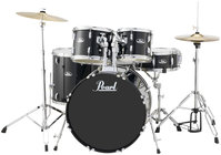 Pearl Drums RS525SC/C31 5-Piece Roadshow Series Drum Set in Jet Black with Cymbals and Hardware