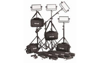 4x CL500 Daylight PRO Studio LED Spot Light Kit with V-Mount Battery Plates