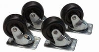 Lowell C2S 2" Swivel Casters, 125lb Max Each, Set of 4
