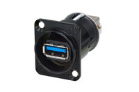 Neutrik NAUSB3-B Reversible Feed Through USB 3.0 Adapter, Black