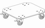 Grundorf TLR-D-LC2B Large 4" Caster Dolly Plate with Brakes for TLR-D Series Top-Load Rack