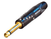 Neutrik NP2X-B-CRYSTAL 1/4" TS Cable Connector with Gold Contacts, Swarovski Crystals and Black Shell