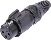 Heavy Duty 3-pin XLRF Connector, Black