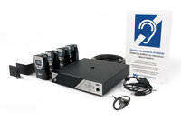 Personal PA FM Assistive Listening System with Network Control and 4 Receivers,  4 Earphones, 2 Neck Loops