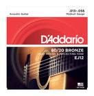 D`Addario EJ12  80/20 Bronze Acoustic Guitar Strings, Medium, 13-56