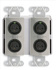 RDL DDS-BN40 Wall-Mounted Mic/Line Dante Interface 4x2 , 4 XLR In, 2 Out on Rear-Panel, Stainless Steel