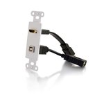 Cables To Go 39702 HDMI and USB Pass-Through Wall Plate White Decorative Style Wall Plate with (2) HDMI to USB Adapters