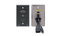 Passive Wall Plate, 15-pin HD (F/F), 3.5mm and HDMI