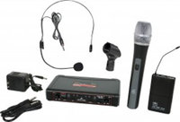 Galaxy Audio EDXR/HHBPS EXDR UHF Wireless Dual Combo System, Body Pack with Headworn Mic, Handheld Transmitter / Mic
