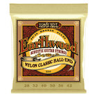 Ernie Ball P02069 Earthwood Folk Nylon, Clear & Gold Ball End, 80/20 Bronze Acoustic Guitar Strings