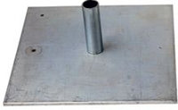 Steel Low Profile Base for Pipe and Base 1.0 and 2.0 Systems, Heavy 18" x 18" x 3/8", 35 lbs , 8" Pin