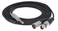 Pro Co IPTBQXFXM-3 3' 1/4" TRS to XLRM/XLRF 20AWG Y-Cable