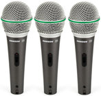 Samson Q6 (3-pack) Supercardioid Dynamic Handheld Mics with On/Off Switch and Accessories, 3 Pack