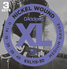 D`Addario EXL115-3D 3 Pack of Blues/Jazz Rock XL Electric Guitar Strings