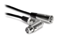 Hosa XFF-101.5 1.5' Right-Angle XLR3F to Straight XLR3M Cable