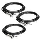 Hosa STX105F-THREE-K 5' XLR Female - 1/4" TRS Male Audio Cable 3 Pack Bundle