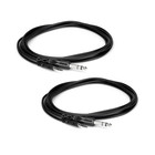 Hosa CSM110-TWO-K  10' 3.5mm TRS Male - 1/4" TRS Male Audio Cable 2 Pack Bundle 