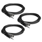 Hosa STX105M-THREE-K  5' XLR Male - 1/4" TRS Audio Cable 3 Pack Bundle 