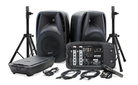 Gemini ES-210MXBLU-ST  Portable PA System Pack with Pair of 10" ABS Passive Loudspeaker