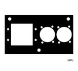 Mystery Electronics MPU ModuLine Insert Panel Punched for 1 Extron MAAP Device & 2 Neutrik D or 2 Switchcraft D3F Connectors