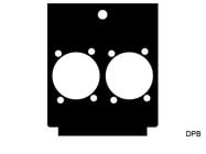 Mystery Electronics DPB DuoLine Insert Panel, Punched for 2 Neutrik D Inserts or 2 Switchcraft D3F