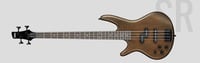 Ibanez GSR200BLWNF 4-String Left-Handed Electric Bass Guitar, Walnut Flat Finish